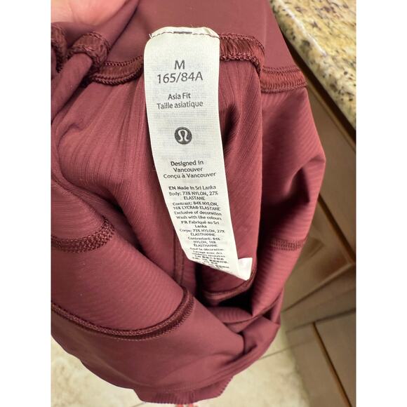 Lululemon Medium Align ribbed bodysuit Ribbed Nulux Skiing jumpsuit NWT Wine Red - Picture 5 of 6